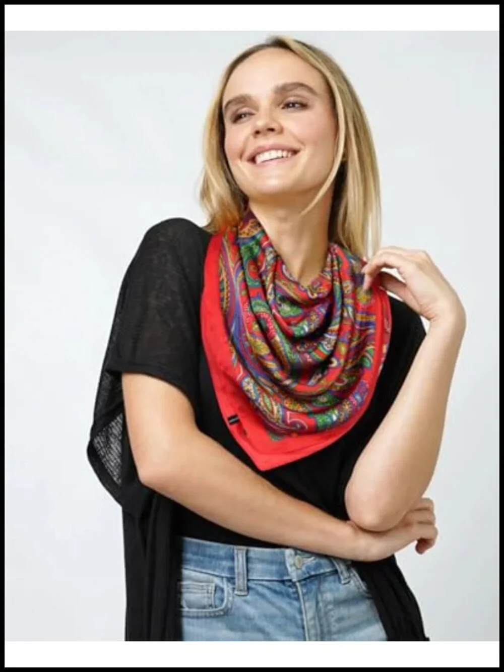 Set of 4 Silk Satin Square Head Scarves for Women Hair Wrap Bandana